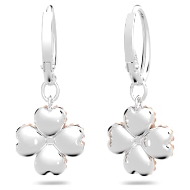 Latisha Oorhangers, Bloem, Roze, Rodium toplaag - Swarovski, 5636485