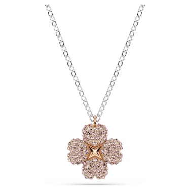 Latisha pendant, Flower, Pink, Mixed metal finish - Swarovski, 5636488