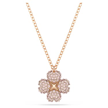 Latisha pendant, Flower, Pink, 18K rose gold finish - Swarovski, 5636489