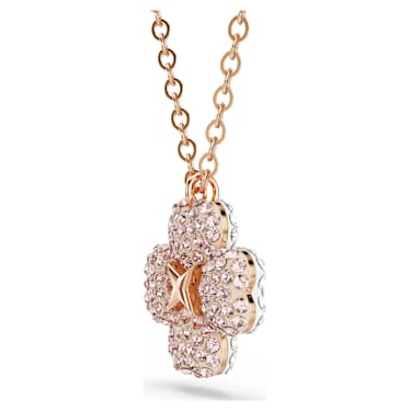 Přívěsek Latisha, Květina, Růžová, Pokoveno v růžovozlatém odstínu - Swarovski, 5636489