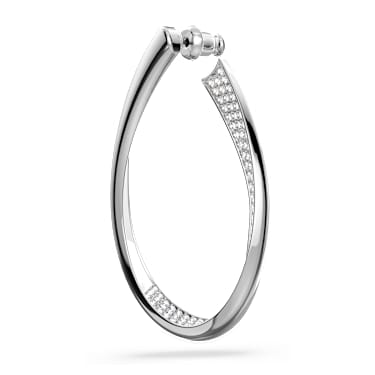 Exist halka küpeler, Orta, Beyaz, Rodyum kaplama - Swarovski, 5636490