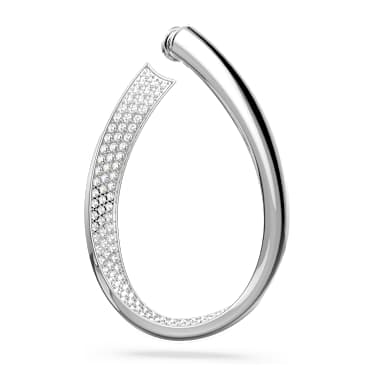 Exist halka küpeler, Orta, Beyaz, Rodyum kaplama - Swarovski, 5636490