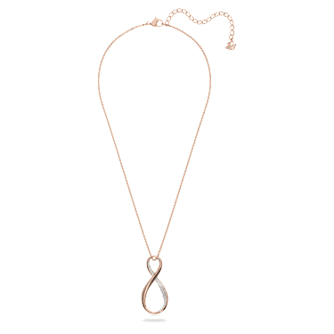 Přívěsek Exist, Infinity, Bílá, Pokoveno v růžovozlatém odstínu - Swarovski, 5636494