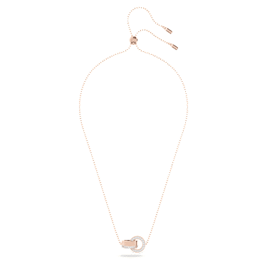 Dextera pendant, Interlocking loop, White, 18K rose gold finish - Swarovski, 5636496