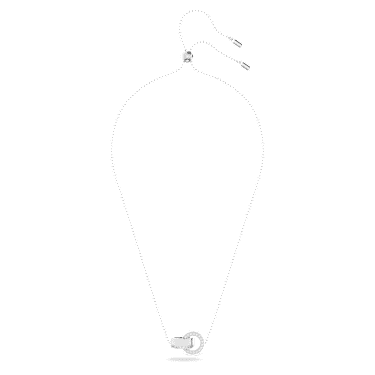 Dextera 链坠, 环形相扣, 白色, 镀铑 - Swarovski, 5636497