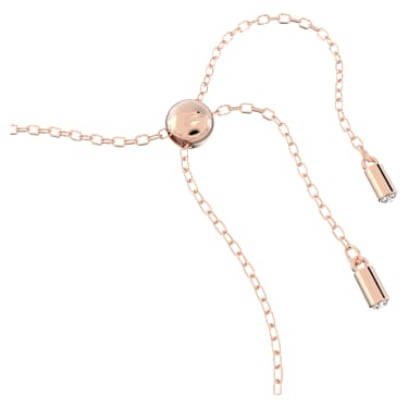 สร้อยข้อมือ Dextera, ห่วงแบบประสานกัน, ขาว, เคลือบโทนสีโรสโกลด์ - Swarovski, 5636498