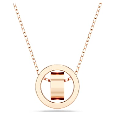 Wisiorek Dextera, Oprawa brukowa, Biały, Powłoka w odcieniu różowego złota - Swarovski, 5636500