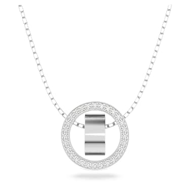 Wisiorek Dextera, Biały, Powłoka z rodu - Swarovski, 5636501