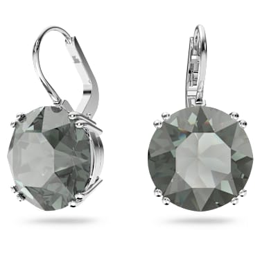 ต่างหูทรงหยดน้ำ Millenia, เจียระไนทรงกลม, ดำ, เคลือบโรเดียม - Swarovski, 5636567