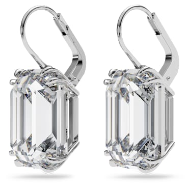 Millenia ドロップピアス, オクタゴンカット, ホワイト, ロジウム・プレーティング - Swarovski, 5636569