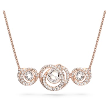 Generation necklace, White, Rose gold-tone plated | Swarovski