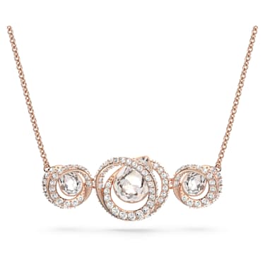 Verižica Generation, Bela, Prevleka rožnato zlatega odtenka - Swarovski, 5636589