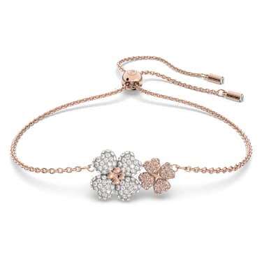 Pulsera Latisha, Flor, Multicolor, Baño tono oro rosa - Swarovski, 5636591