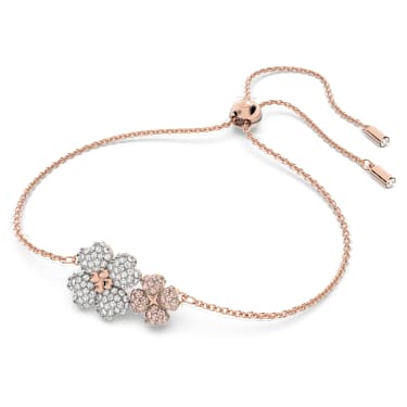 Pulsera Latisha, Flor, Multicolor, Baño tono oro rosa - Swarovski, 5636591