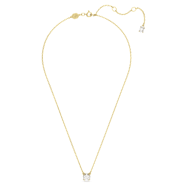 Stilla pendant, Round cut, White, 18K gold finish - Swarovski, 5636703
