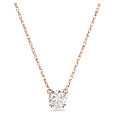 Pendentif Constella, Taille ronde, Blanc, Placage de ton or rosé - Swarovski, 5636710