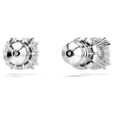 Brincos stud Constella, Lapidação redonda, Branco, Lacado a ródio - Swarovski, 5636712