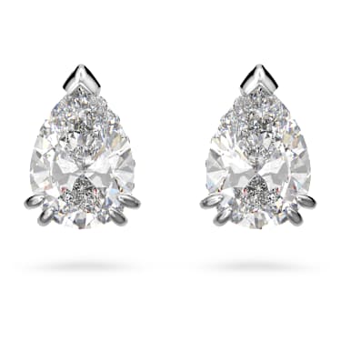 Swarovski Millenia stud earrings Pear cut White Rhodium Finished