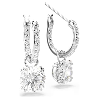 Stilla cocktail ring, Round cut, White, Rhodium plated - Swarovski, 5636717