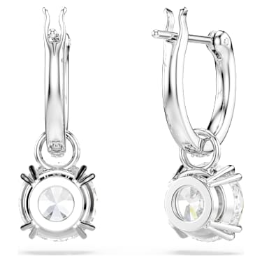 Pendants d'oreilles Constella, Taille ronde, Blanches, Métal rhodié - Swarovski, 5636717
