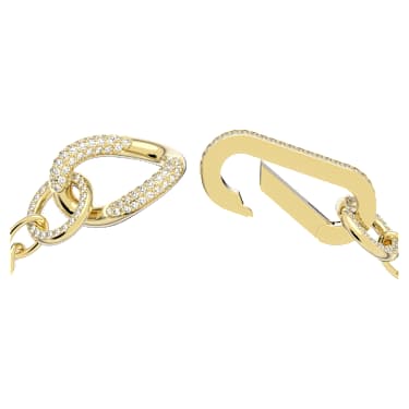 Braccialetto Dextera, Pavé, Link misti, Bianco, Placcato color oro - Swarovski, 5636739