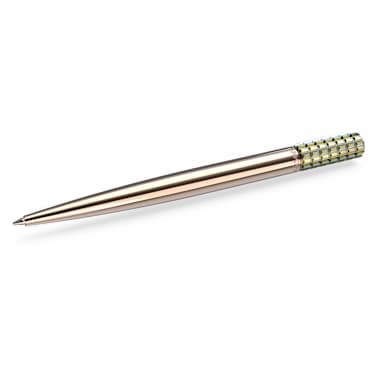 Stylo à bille, Jaune, Placage de ton or rosé - Swarovski, 5637771