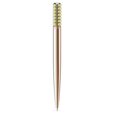 Bolígrafo, Amarillo, Baño tono oro rosa - Swarovski, 5637771