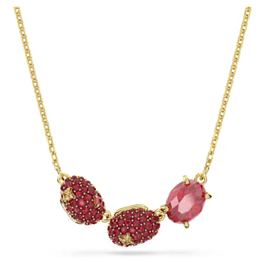 Cariti 鏈墜, 紅豆, 紅色, 鍍金色色調 - Swarovski, 5638344