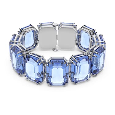 Millenia 手鏈, 超大Swarovski水晶, 八角形切割, 藍色, 鍍白金色 - Swarovski, 5638491