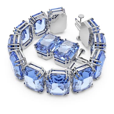 Millenia 手鏈, 超大Swarovski水晶, 八角形切割, 藍色, 鍍白金色 - Swarovski, 5638491