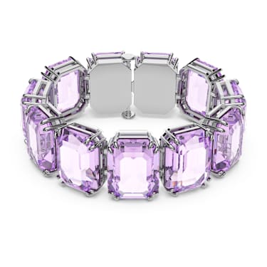 Bracelet Millenia, Cristaux oversize, Taille octogonale, Violet, Métal rhodié - Swarovski, 5638492