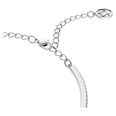 Obročasta zapestnica Una, Osmerokotni rez, Pavé, Bela, Prevleka iz rodija - Swarovski, 5638494