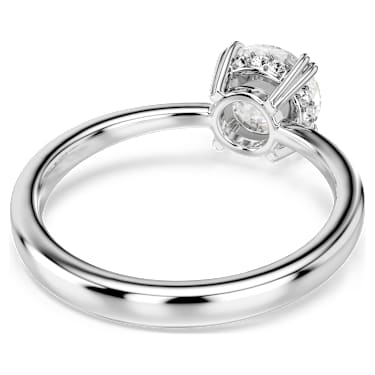 Anel cocktail Stilla, Lapidação redonda, Branco, Lacado a ródio - Swarovski, 5638529