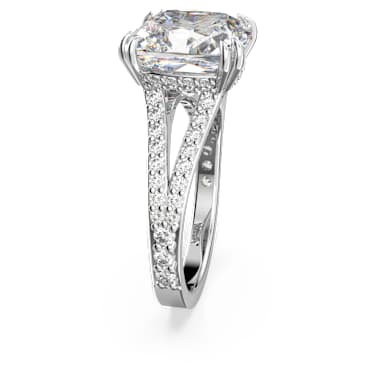 Stilla 个性戒指, 方形切割，密镶, 白色, 镀铑 - Swarovski, 5638549
