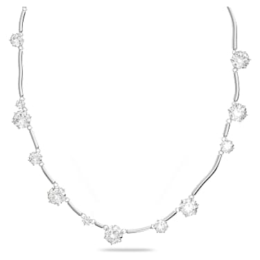 Constella necklace, Mixed round cuts, White, Rhodium plated - Swarovski, 5638696