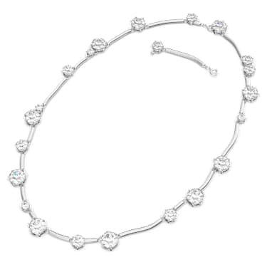 Constella necklace, Mixed round cuts, White, Rhodium plated - Swarovski, 5638696