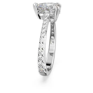 Anillo de cóctel Stilla, Talla pera, Pavé, Blanco, Baño de rodio - Swarovski, 5638776