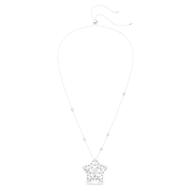Stella pendant, Mixed cuts, Star, White, Rhodium plated - Swarovski, 5639024