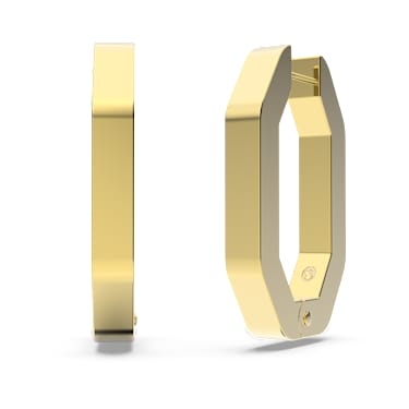 Orecchini a cerchio Dextera, Forma ottagonale, Medi, Bianchi, Placcato color oro - Swarovski, 5639098