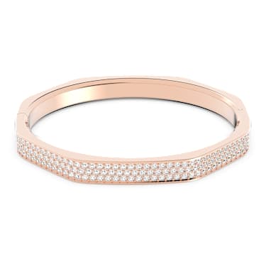 Dextera Armreif, Achteckform, Weiß, Roségold-Legierungsschicht - Swarovski, 5639204
