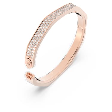 Dextera Armreif, Achteckform, Weiß, Roségold-Legierungsschicht - Swarovski, 5639204
