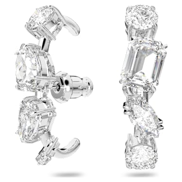 Gema Ohrspangen, Verschiedene Schliffe, Weiß, Rhodiniert - Swarovski, 5639331