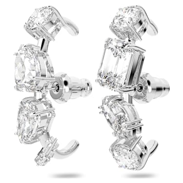 Gema Ohrspangen, Verschiedene Schliffe, Weiß, Rhodiniert - Swarovski, 5639331