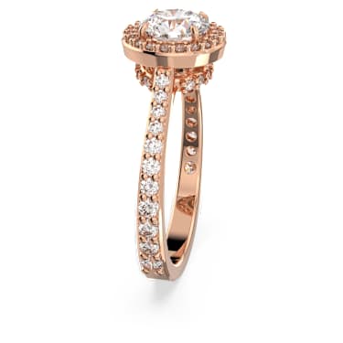 Una 个性戒指, 圆形切割, 密镶, 白色, 镀玫瑰金色调 - Swarovski, 5639404