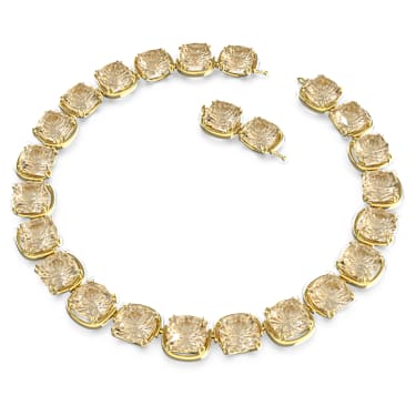 Harmonia choker, Cushion cut, Gold tone, Gold-tone plated - Swarovski, 5640041