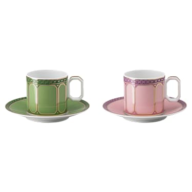 Komplet skodelic za espresso s podstavkoma Signum, Porcelan, Večbarven - Swarovski, 5640052