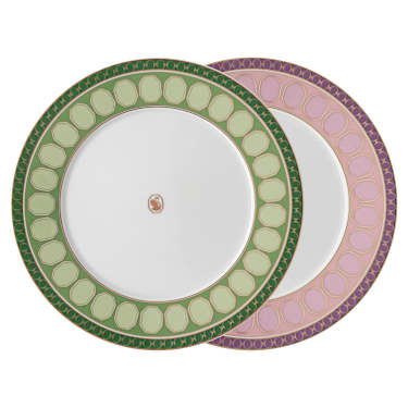 Plat de service en porcelaine blanc doux. Collection traces de