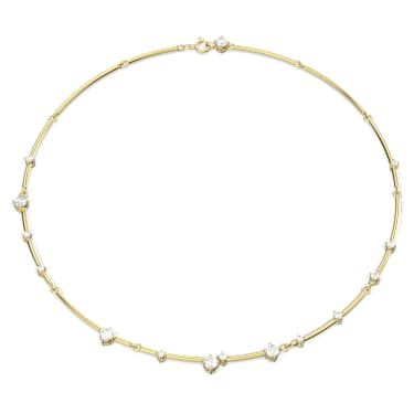 Constella 項鏈, 圓形切割, 白色, 鍍金色色調 - Swarovski, 5640177
