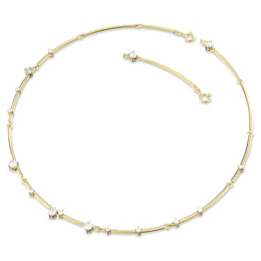 Constella 項鏈, 圓形切割, 白色, 鍍金色色調 - Swarovski, 5640177