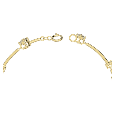 Constella bangle, Mixed round cuts, White, Gold-tone plated - Swarovski, 5640178